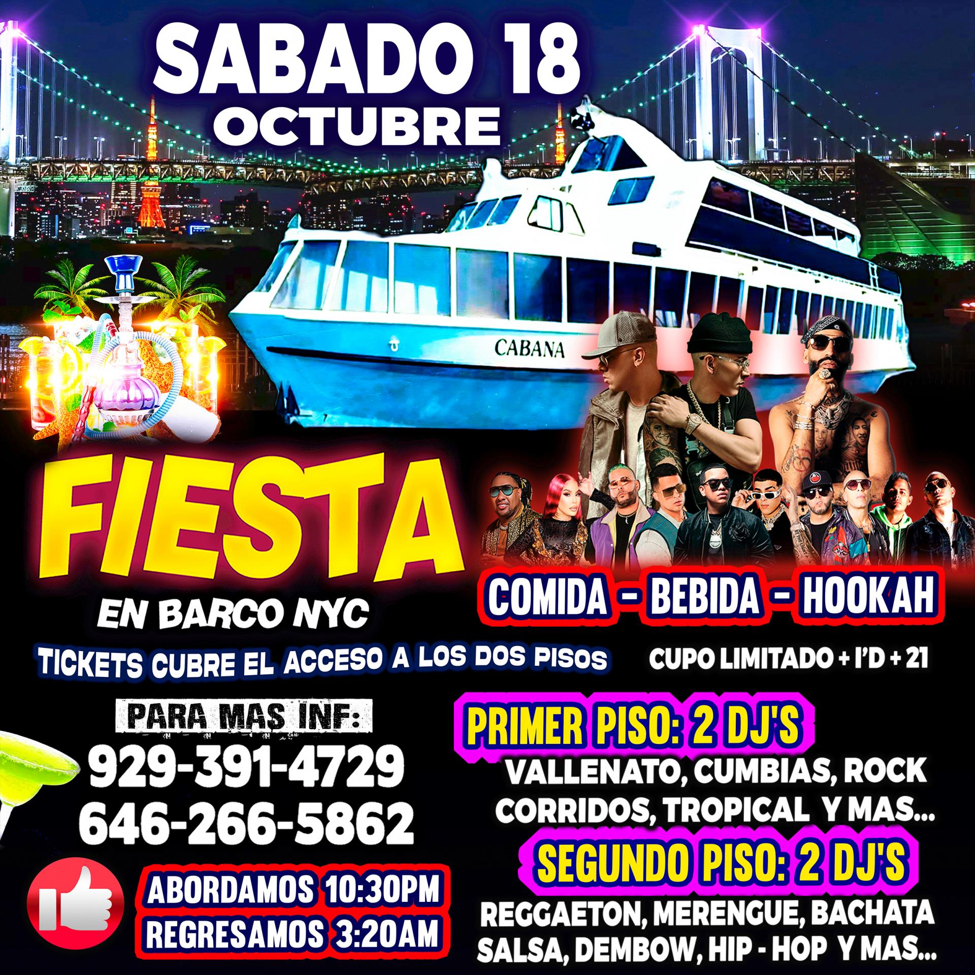 Buy tickets for Fiesta En Barco - Sabado 18 Octubre Fiesta En Barco - Sabado 18 Octubre