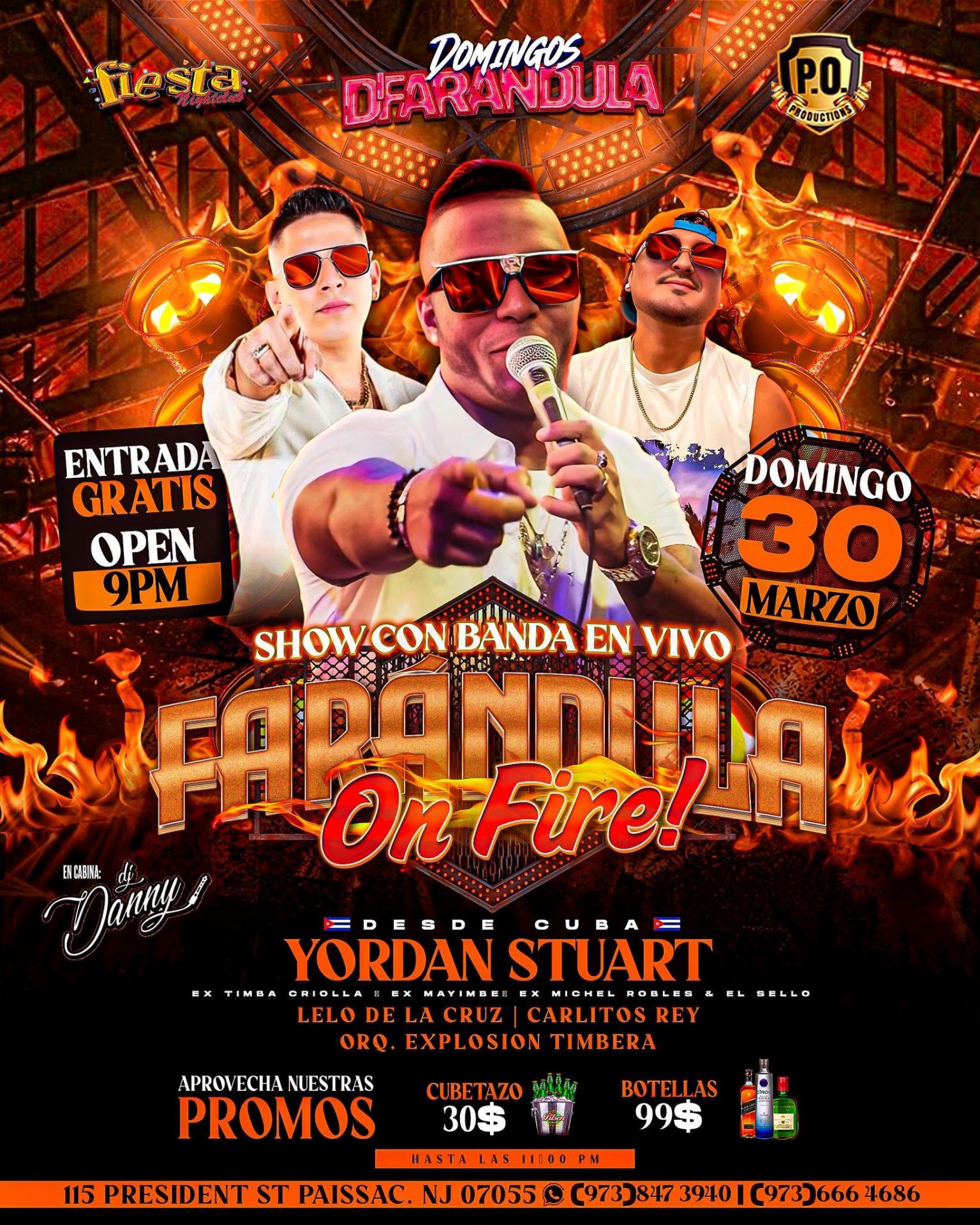 JORDAN STUART DESDE CUBA, LELO DE LA CRUZ, CARLITOS REY, ORQ. EXPLOSION TIMBERA, DJ DANNY