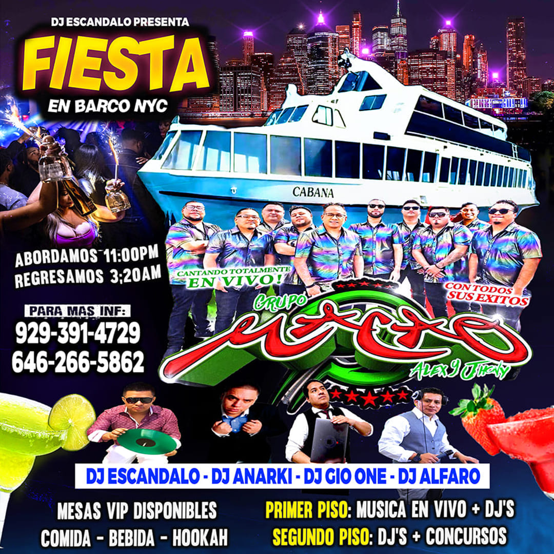 RUMBA LATINA EN BARCO  + AGRUPACIONES + DJS + MANHATTAN NY