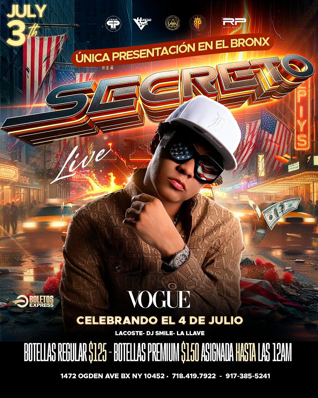 SECRETO ÚNICA PRESENTACIÓN EN EL BRONX