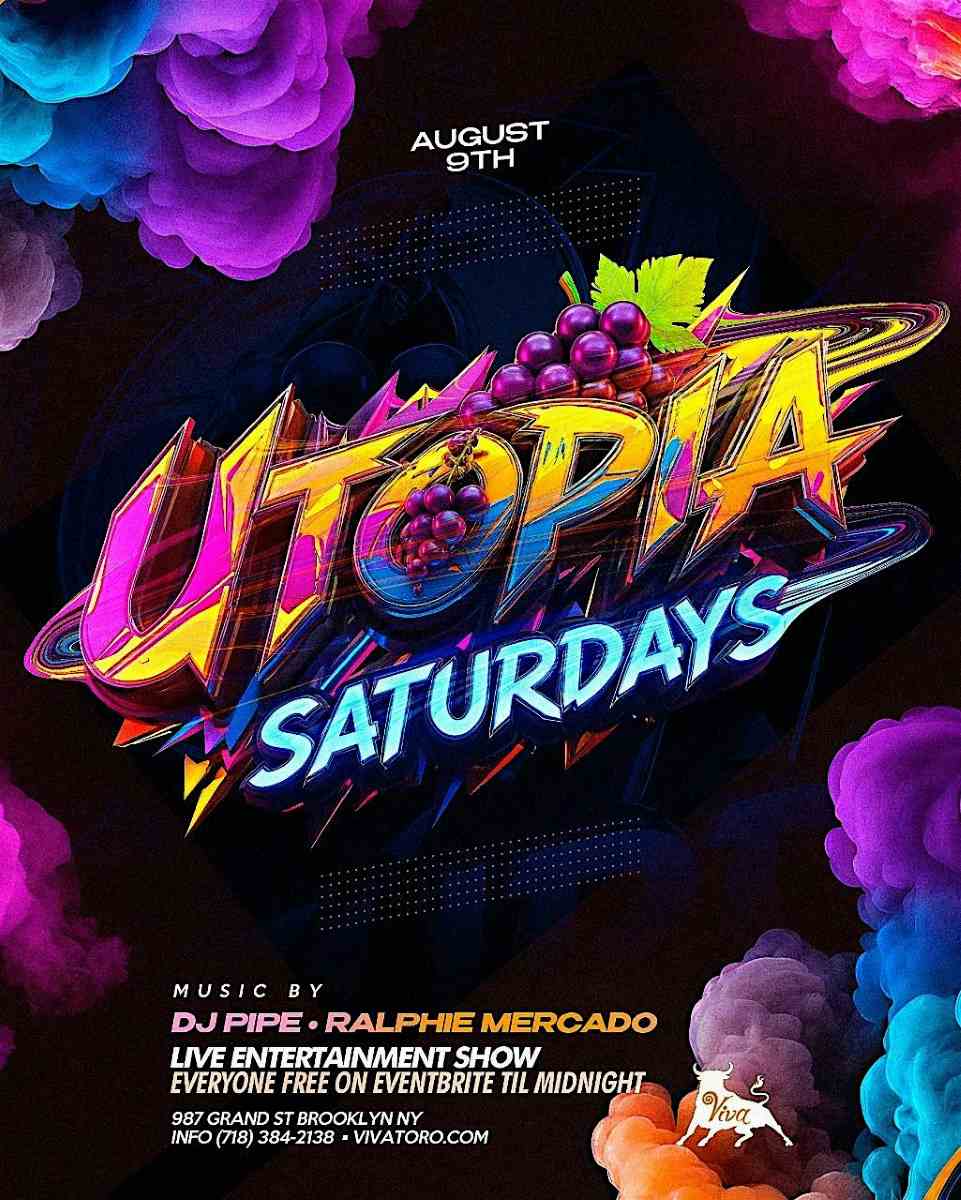 Buy tickets for UTOPIA Saturdays at Viva Toro Brooklyn – Williamsburg's Best Saturday Night UTOPIA Saturdays at Viva Toro Brooklyn – Williamsburg's Best Saturday Night