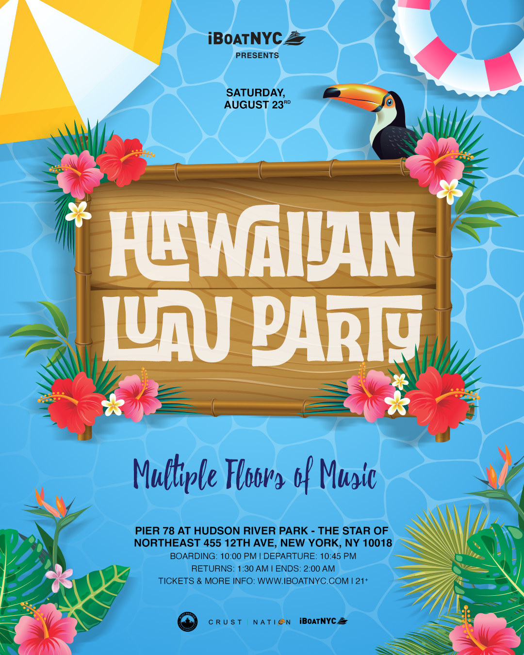 HAWAIIAN LUAU Boat Party Yacht Cruise NYC