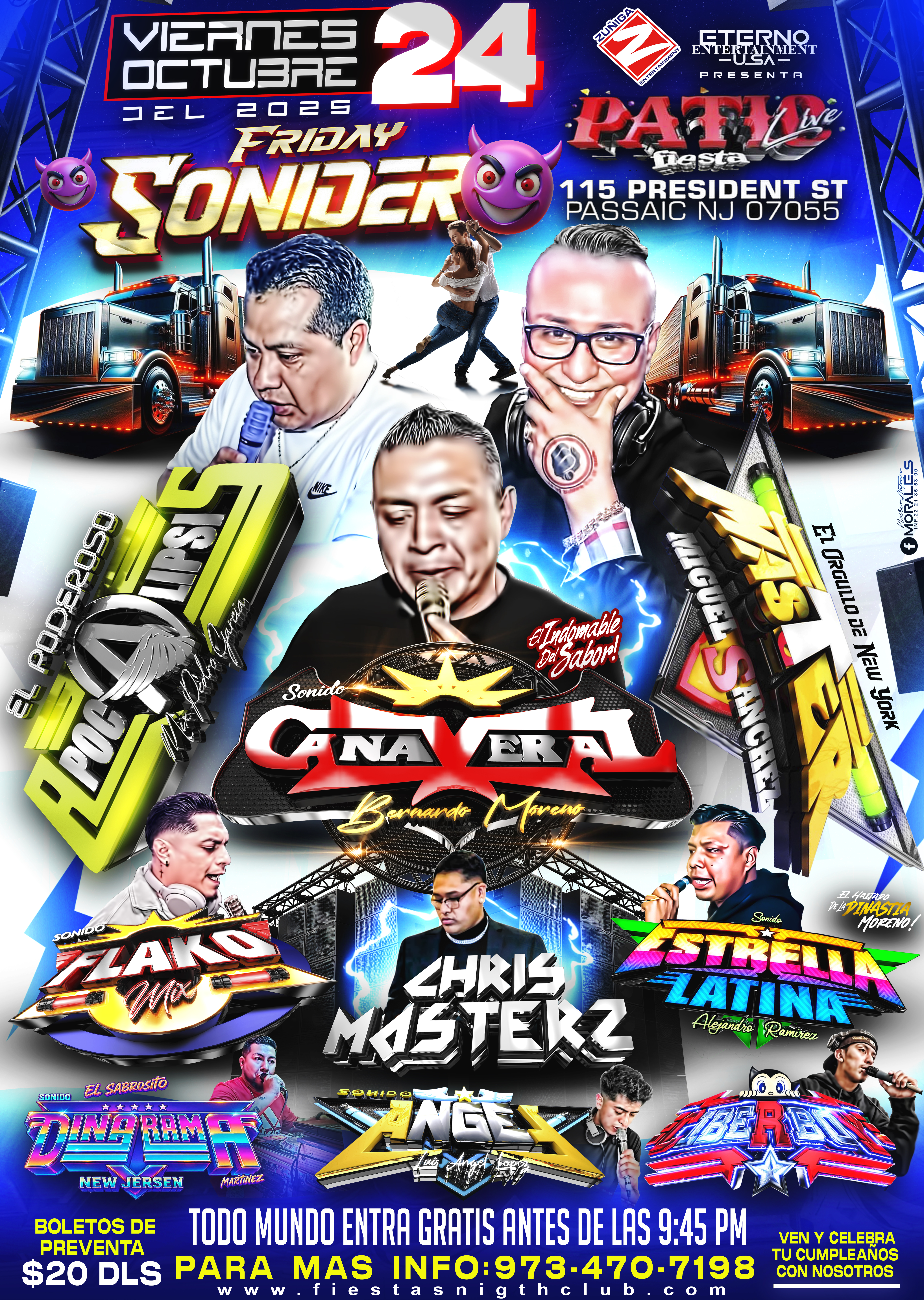 Buy tickets for SONIDO APOCALIPSIS, CAÑAVERAL, MASTER, FLAKO MIX, CHRIS MASTERZ, ESTRELLA LATINA, DINARAMA, ANGEL, CIBERBOY SONIDO APOCALIPSIS, CAÑAVERAL, MASTER, FLAKO MIX, CHRIS MASTERZ, ESTRELLA LATINA, DINARAMA, ANGEL, CIBERBOY