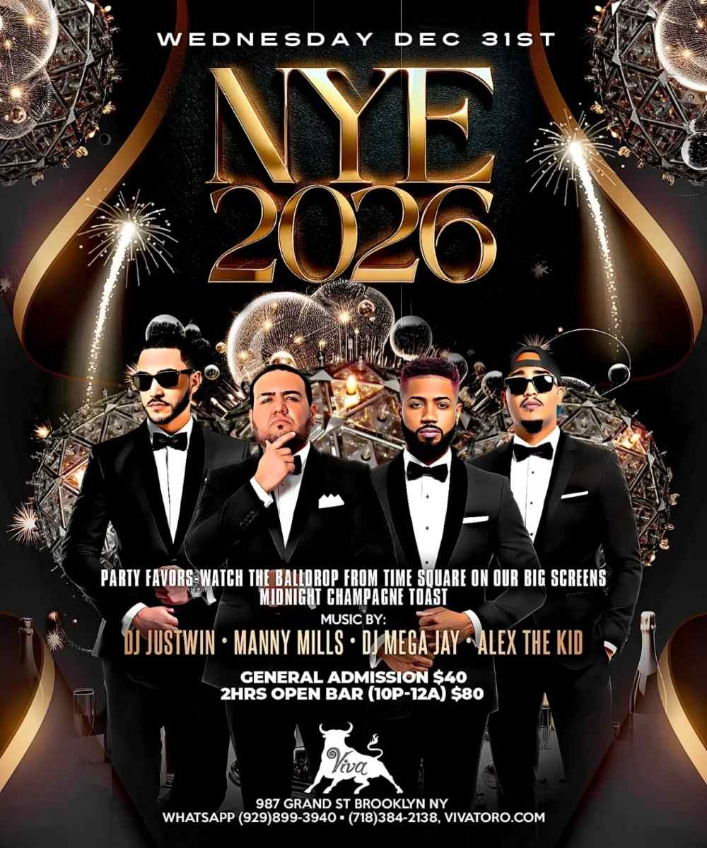 Buy tickets for Viva Toro New Year’s Eve 2026 – Brooklyn’s Latin NYE Party Viva Toro New Year’s Eve 2026 – Brooklyn’s Latin NYE Party