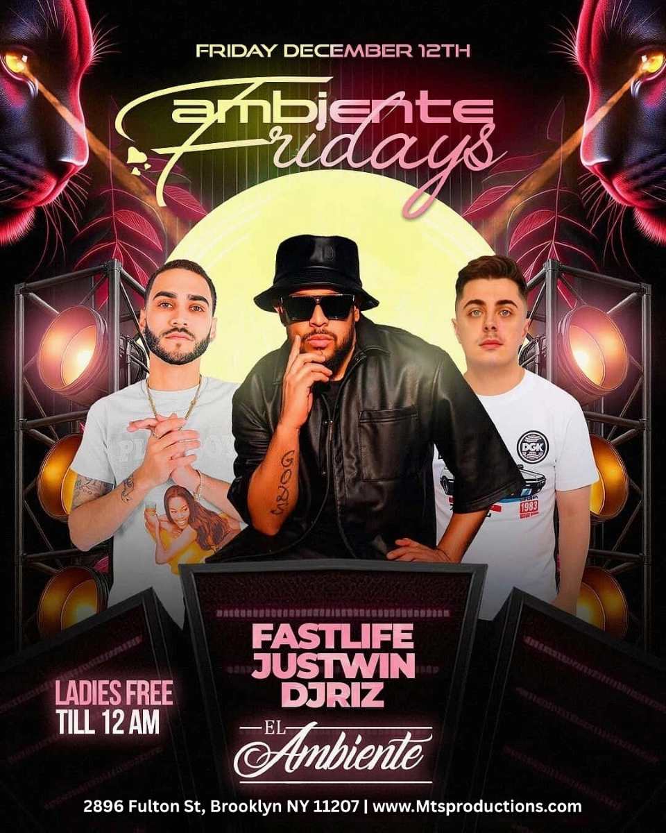 Buy tickets for El Ambiente Fridays Grand Opening in Brooklyn | Best NYC Latin & Hip-Hop El Ambiente Fridays Grand Opening in Brooklyn | Best NYC Latin & Hip-Hop
