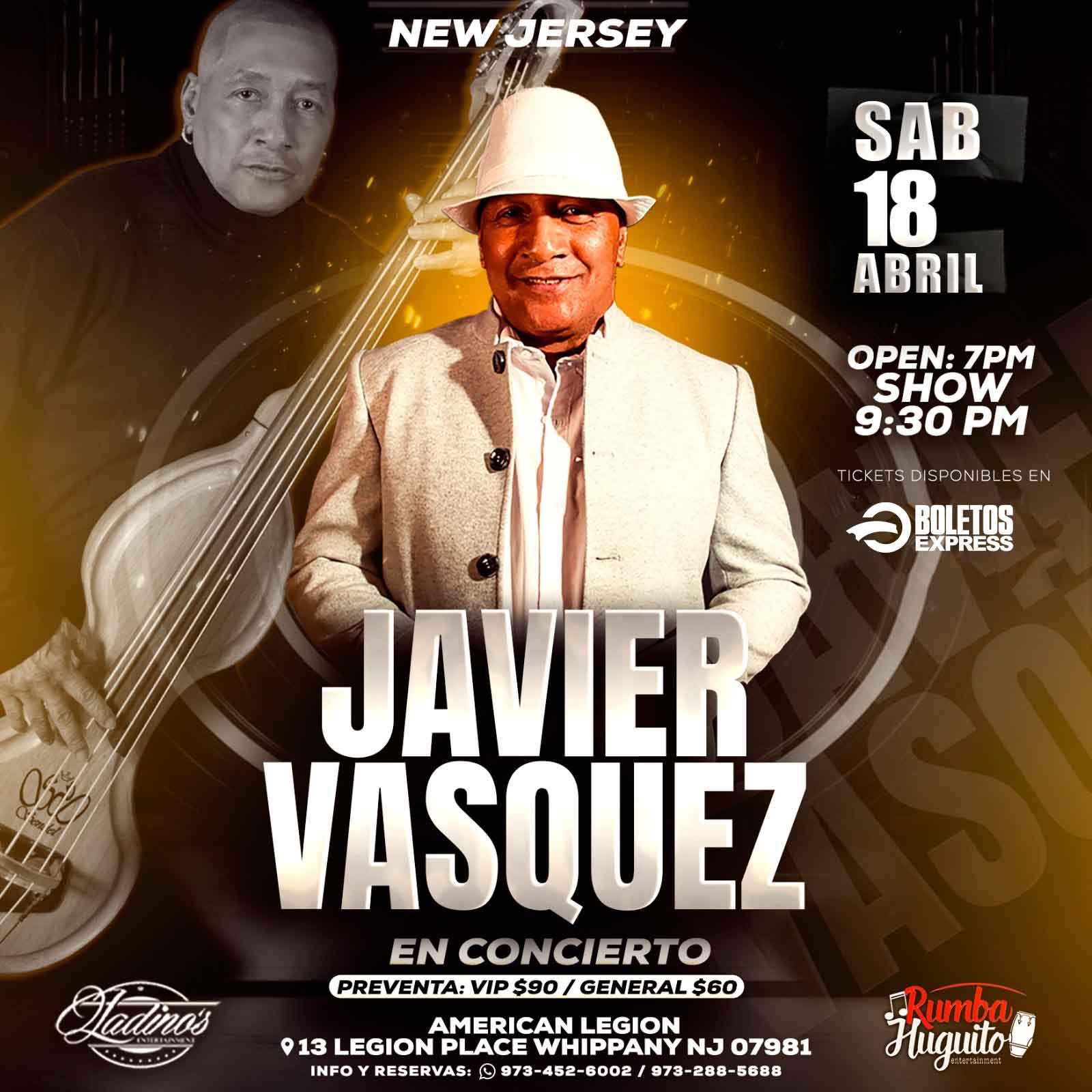 Buy tickets for JAVIER VASQUEZ JAVIER VASQUEZ