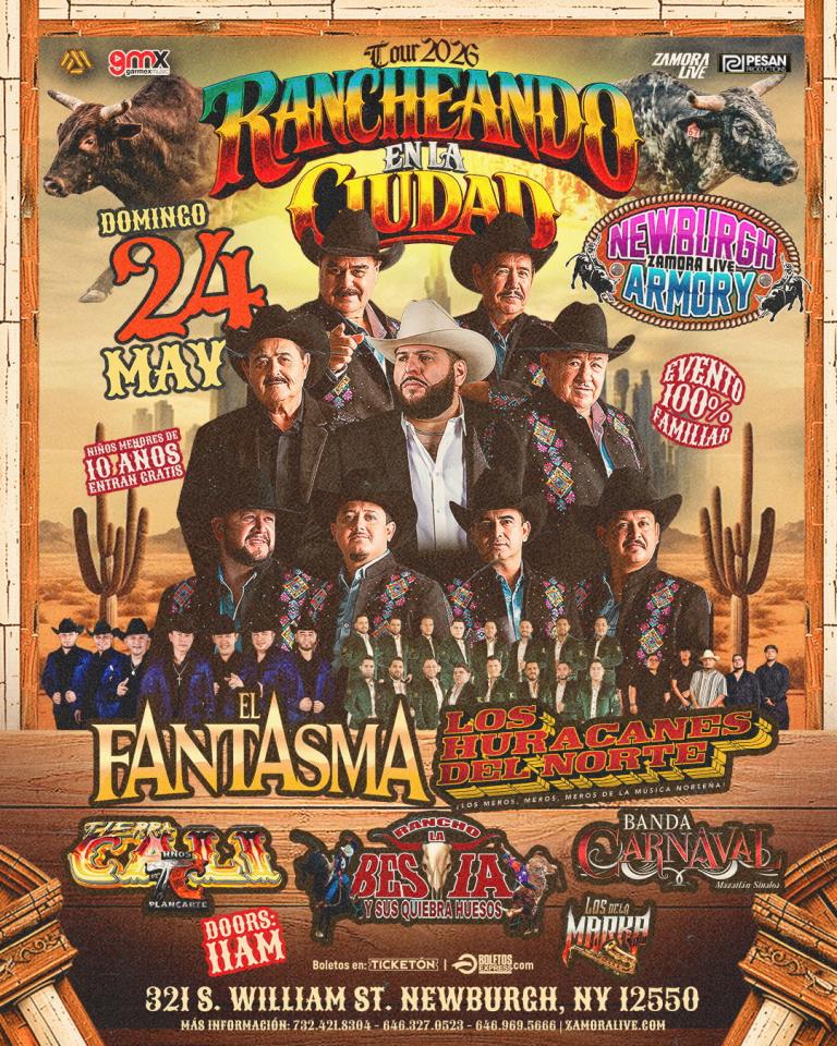 EL FANTASMA • LOS HURACANES DEL NORTE • BANDA CARNAVAL Y MÁS! EN NEWBURGH ARMORY