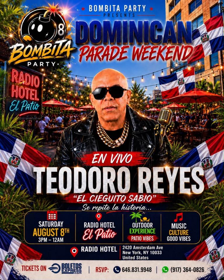 Bombita Party Dominican Parade Weekend Teodoro Reyes “El Cieguito Sabio”